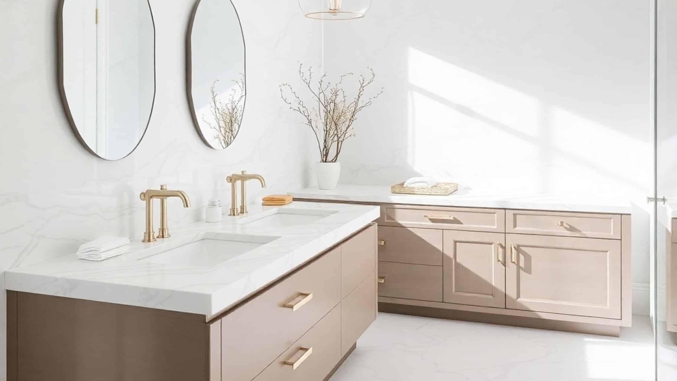 Quartz bathroom countertops